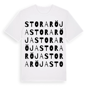 Stora Röja ordlek t-shirt – ekologisk bomull t-shirt från Pinshirt