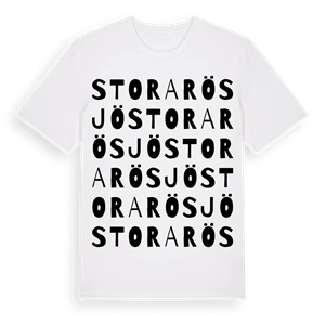 Stora Rösjö ordlek t-shirt – ekologisk bomull t-shirt från Pinshirt