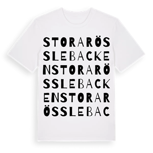 Stora Rösslebacken ordlek t-shirt – ekologisk bomull t-shirt från Pinshirt