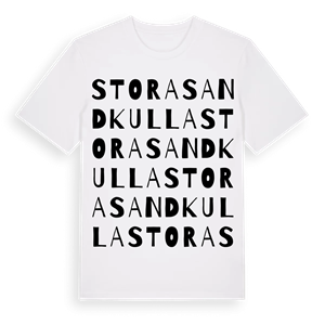 Stora Sandkulla ordlek t-shirt – ekologisk bomull t-shirt från Pinshirt