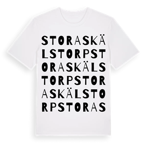 Stora Skälstorp ordlek t-shirt – ekologisk bomull t-shirt från Pinshirt