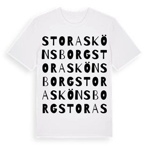 Stora Skönsborg ordlek t-shirt – ekologisk bomull t-shirt från Pinshirt