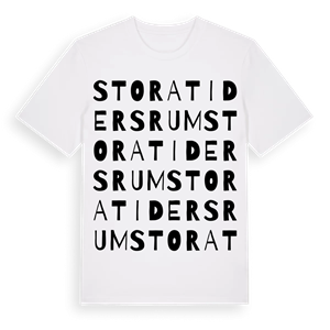 Stora Tidersrum ordlek t-shirt – ekologisk bomull t-shirt från Pinshirt