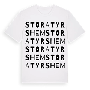 Stora Tyrshem ordlek t-shirt – ekologisk bomull t-shirt från Pinshirt
