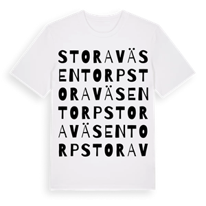 Stora Väsentorp ordlek t-shirt – ekologisk bomull t-shirt från Pinshirt