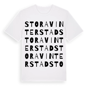 Stora Vinterstad ordlek t-shirt – ekologisk bomull t-shirt från Pinshirt