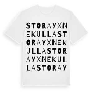 Stora Yxnekulla ordlek t-shirt – ekologisk bomull t-shirt från Pinshirt