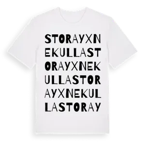 Stora Yxnekulla ordlek t-shirt – ekologisk bomull t-shirt från Pinshirt
