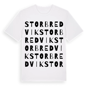 Storbredvik ordlek t-shirt – ekologisk bomull t-shirt från Pinshirt