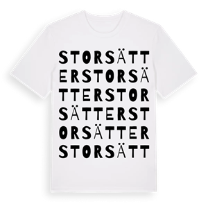 Storsätter ordlek t-shirt – ekologisk bomull t-shirt från Pinshirt