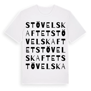 Stövelskaftet ordlek t-shirt – ekologisk bomull t-shirt från Pinshirt