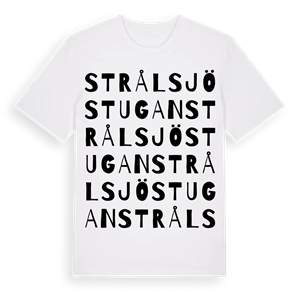 Strålsjöstugan ordlek t-shirt – ekologisk bomull t-shirt från Pinshirt