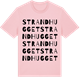 Pink Cotton t-shirt med Strandhugget ordlek t-shirt