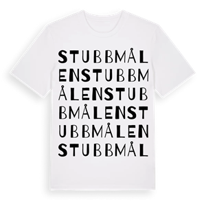 Stubbmålen ordlek t-shirt – ekologisk bomull t-shirt från Pinshirt