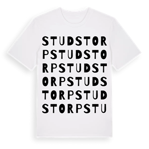 Studstorp ordlek t-shirt – ekologisk bomull t-shirt från Pinshirt