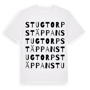 Stugtorpstäppan ordlek t-shirt – ekologisk bomull t-shirt från Pinshirt