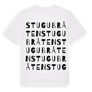 Stugubråten ordlek t-shirt – ekologisk bomull t-shirt från Pinshirt