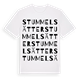 White t-shirt med Stummelsätter ordlek t-shirt