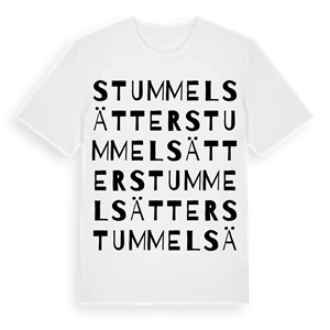 Stummelsätter ordlek t-shirt – ekologisk bomull t-shirt från Pinshirt