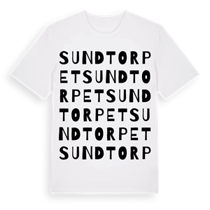 Sundtorpet ordlek t-shirt – ekologisk bomull t-shirt från Pinshirt