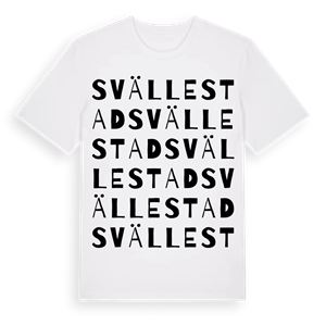 Svällestad ordlek t-shirt – ekologisk bomull t-shirt från Pinshirt
