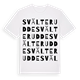 White t-shirt med Svälterudde ordlek t-shirt