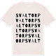 Vintage White t-shirt med Svaltorp ordlek t-shirt