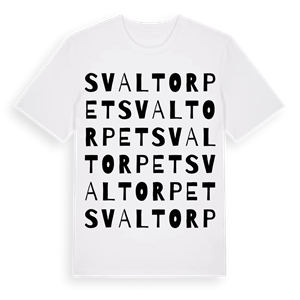 Svaltorpet ordlek t-shirt – ekologisk bomull t-shirt från Pinshirt