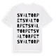 White t-shirt med Svaltorpet ordlek t-shirt