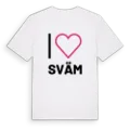 Jag älskar Sväm t-shirt stort tryck