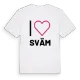 Jag älskar Sväm t-shirt stort tryck