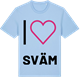 Blue Soul t-shirt med Jag älskar Sväm t-shirt stort tryck
