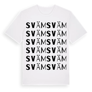 Sväm ordlek t-shirt – ekologisk bomull t-shirt från Pinshirt