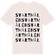 Vintage White t-shirt med Svartmålen ordlek t-shirt