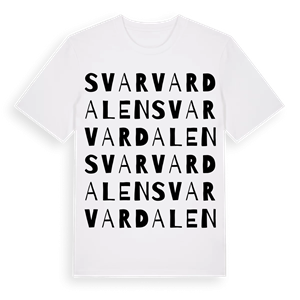 Svarvardalen ordlek t-shirt – ekologisk bomull t-shirt från Pinshirt