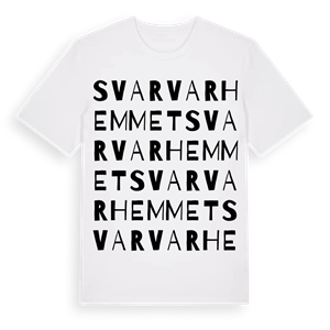 Svarvarhemmet ordlek t-shirt – ekologisk bomull t-shirt från Pinshirt