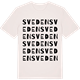Vintage White t-shirt med Sveden ordlek t-shirt