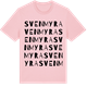 Pink Cotton t-shirt med Svenmyra ordlek t-shirt