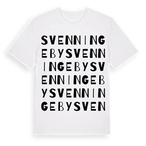 Svenningeby ordlek t-shirt – ekologisk bomull t-shirt från Pinshirt