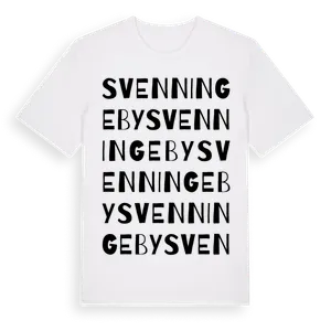 Svenningeby ordlek t-shirt – ekologisk bomull t-shirt från Pinshirt