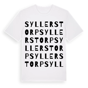 Syllerstorp ordlek t-shirt – ekologisk bomull t-shirt från Pinshirt