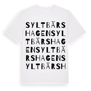 Syltbärshagen ordlek t-shirt – ekologisk bomull t-shirt från Pinshirt