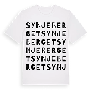 Synjeberget ordlek t-shirt – ekologisk bomull t-shirt från Pinshirt