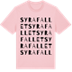 Pink Cotton t-shirt med Syrafallet ordlek t-shirt