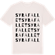 Vintage White t-shirt med Syrafallet ordlek t-shirt