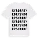 White t-shirt med Syrorp ordlek t-shirt