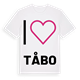 White t-shirt med Jag älskar Tåbo t-shirt stort tryck