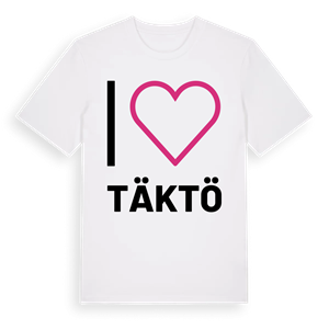 Jag älskar Täktö t-shirt stort tryck – ekologisk bomull t-shirt från Pinshirt