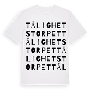 Tålighetstorpet ordlek t-shirt – ekologisk bomull t-shirt från Pinshirt