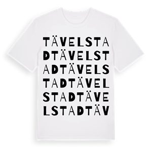 Tävelstad ordlek t-shirt – ekologisk bomull t-shirt från Pinshirt